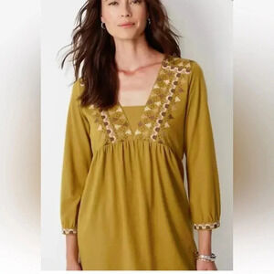 J. Jill Beaded & Embroidered Tunic Top Med